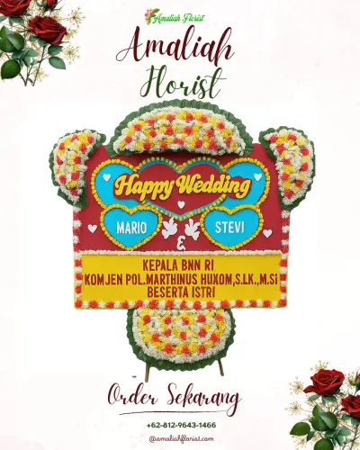 Karangan Papan Bunga Pernikahan di Canggal